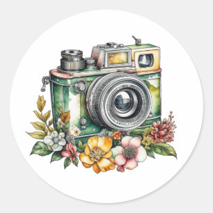 Fotografie Grafiek en Quote    camera Ronde Sticker