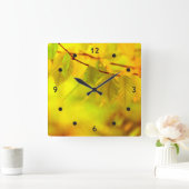 Fotografie - herfstbeukenbladeren + uw ideeën vierkante klok (Huis)