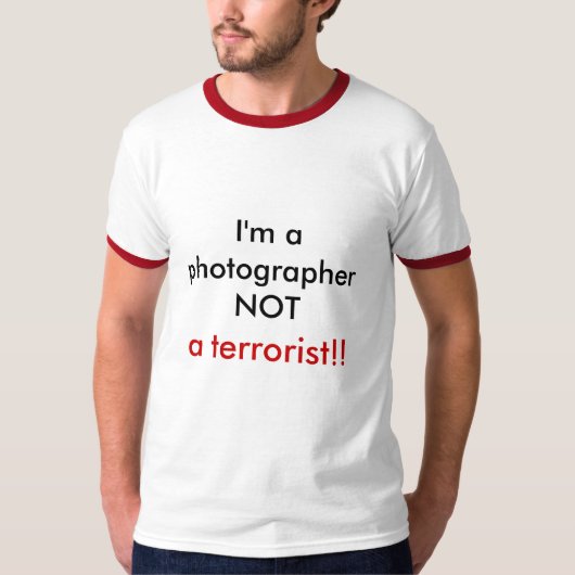 Fotografie is geen misdrijf (shirt Ringer) T-shirt (Voorkant)