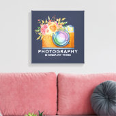 Fotografie is Kinda My Thing Waterverf Camera Canvas Afdruk (Insitu (Woonkamer))