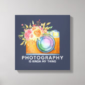 Fotografie is Kinda My Thing Waterverf Camera Canvas Afdruk (Voorkant)