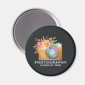 Fotografie is Kinda My Thing Waterverf Camera Magneet (Voorkant / Achterkant)