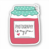Fotografie is mijn jam, grappige fotograaf cadeau sticker (Voorkant)
