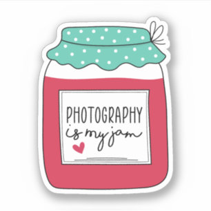 Fotografie is mijn jam, grappige fotograaf cadeau sticker
