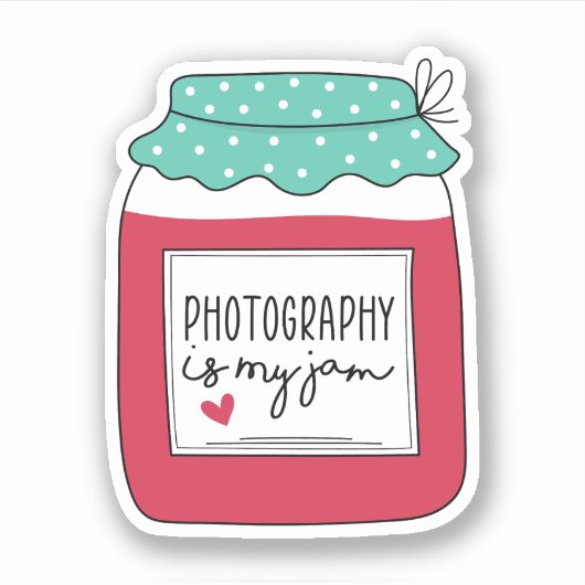 Fotografie is mijn jam, grappige fotograaf cadeau sticker (Voorkant)