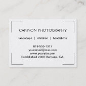 Fotografie is wat ik graag doe!! Pearl Custum Visitekaartje (Achterkant)