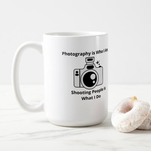 Fotografie is wie ik ben op een koffiemok (Met donut)