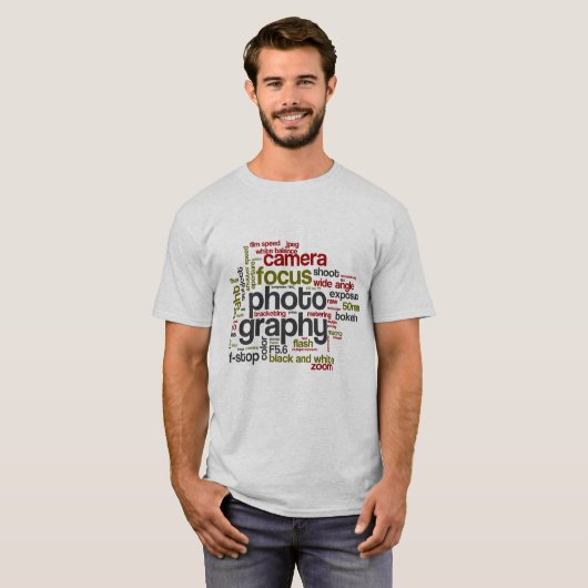Fotografie Jargon Tekstcollage T-shirt (Voorkant volledig)