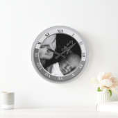 fotografie-klok zilver Romeins cijfer Grote Klok (Huis)