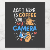 Fotografie - Koffie en camera Wijn Etiket (Enkel label)