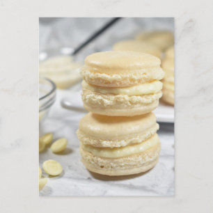 Fotografie kokosnoot White Chocolade Macaron Briefkaart