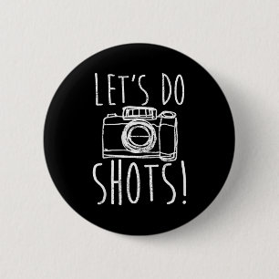Fotografie Laten we foto's maken Grappige camera f Ronde Button 5,7 Cm