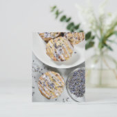 Fotografie lavender Blueberry Scones Tea Briefkaart (Staand voorkant)
