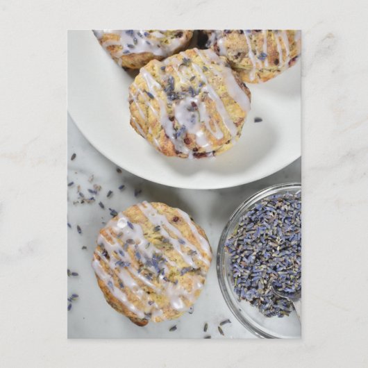 Fotografie lavender Blueberry Scones Tea Briefkaart (Voorkant)