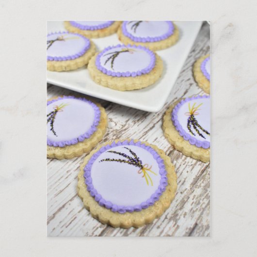 Fotografie lavender Shortbrood Koekjes Briefkaart (Voorkant)