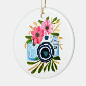 Fotografie Liefhebbers Camera en Bloemen Keramisch Ornament (Links)