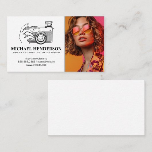 Fotografie Logo | Model in levendige kleding Visitekaartje (Voorkant / Achterkant)