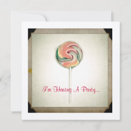  FOTOGRAFIE LOLLIPOP PARTIJ INVITATIE KAART