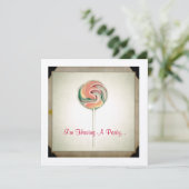 FOTOGRAFIE LOLLIPOP PARTIJ INVITATIE KAART (Staand voorkant)