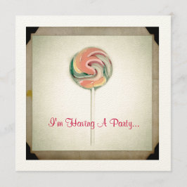 FOTOGRAFIE LOLLIPOP PARTIJ INVITATIE KAART