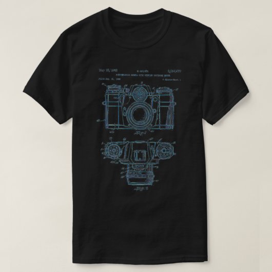 Fotografie Lover Gift Camera Patent Schem T-shirt (Design voorkant)