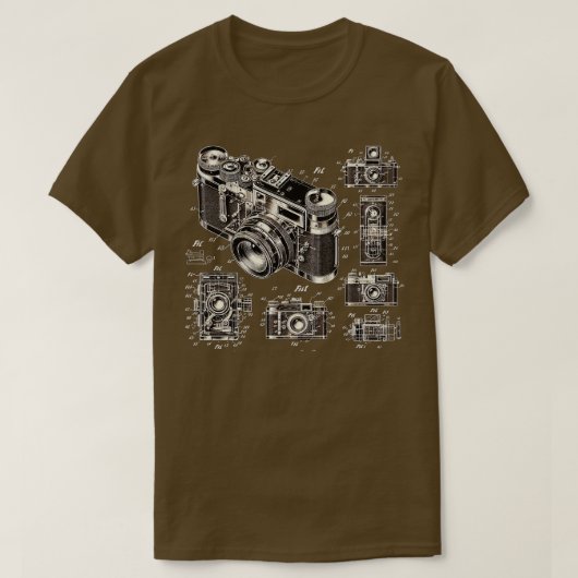 Fotografie Lover retro Camera Patent klasse T-shirt (Design voorkant)