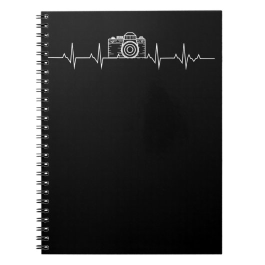 Fotografie met camera, hartslag Fotografen Notitieboek (Voorkant)