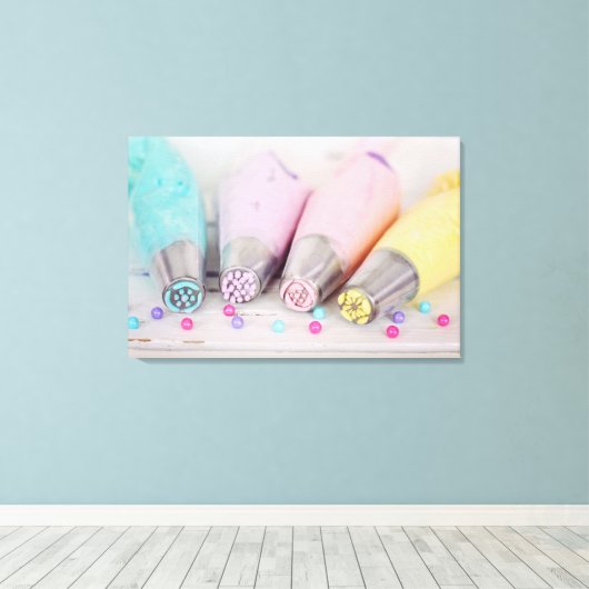 Fotografie met gekleurde afsluiter canvas afdruk (Insitu (Houten vloer))