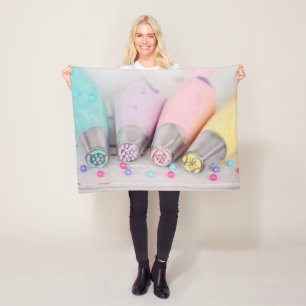 Fotografie met gekleurde afsluiter fleece deken