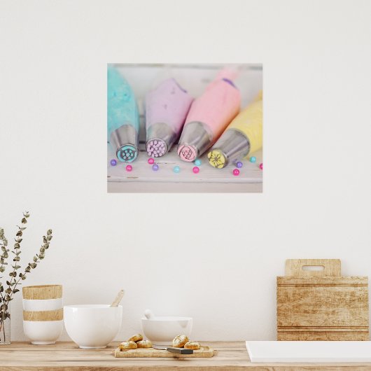 Fotografie met gekleurde afsluiter poster (Keuken)