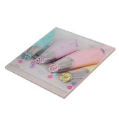 Fotografie met gekleurde afsluiter tegeltje (Zijkant)