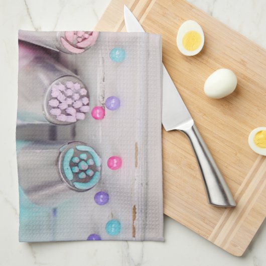 Fotografie met gekleurde afsluiter theedoek (Quarter Fold)