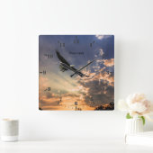 Fotografie met hoge opleggerstaart personaliseren vierkante klok (Huis)