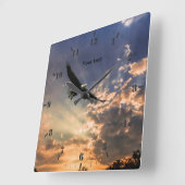 Fotografie met hoge opleggerstaart personaliseren vierkante klok (Hoek)