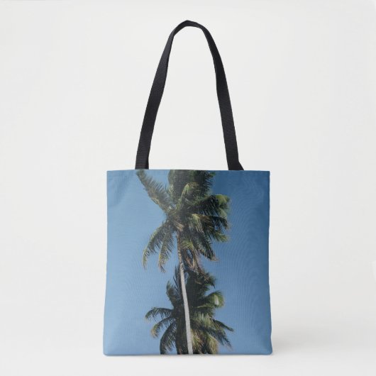 Fotografie met lage hoek van drie kokosbomen tote bag (Voorkant)