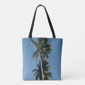 Fotografie met lage hoek van drie kokosbomen tote bag (Achterkant)