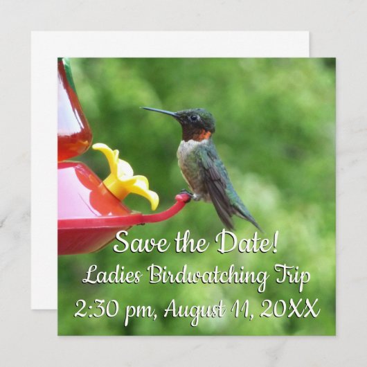 Fotografie met ruby-Throated Hummingbird (Voorkant / Achterkant)