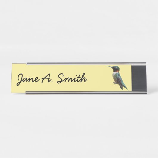 Fotografie met ruby-Throated Hummingbird Bureau Naambordje (Voorkant)