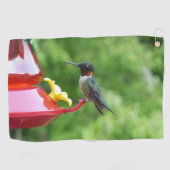 Fotografie met ruby-Throated Hummingbird Golfhanddoek (Horizontaal)