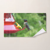 Fotografie met ruby-Throated Hummingbird Handdoek (Handdoek)