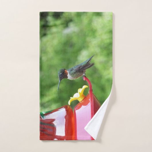 Fotografie met ruby-Throated Hummingbird Handdoek (Handdoek)