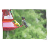 Fotografie met ruby-Throated Hummingbird Kussensloop (Voorkant)