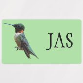 Fotografie met ruby-Throated Hummingbird Labels (Design 2)