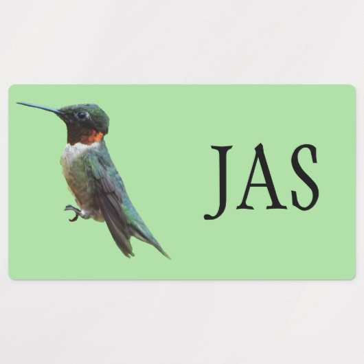Fotografie met ruby-Throated Hummingbird Labels (Design 2)