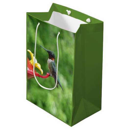 Fotografie met ruby-Throated Hummingbird Medium Cadeauzakje (Voorkant Gekanteld)