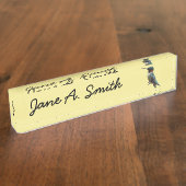 Fotografie met ruby-Throated Hummingbird Naambordje (Zijkant)