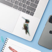 Fotografie met ruby-Throated Hummingbird Sticker (Laptop met iPhone)