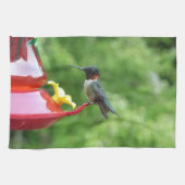 Fotografie met ruby-Throated Hummingbird Theedoek (Horizontaal)