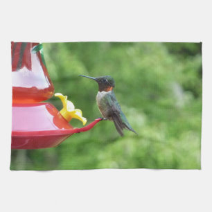 Fotografie met ruby-Throated Hummingbird Theedoek