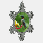 Fotografie met ruby-Throated Hummingbird Tin Sneeuwvlok Ornament (Links)